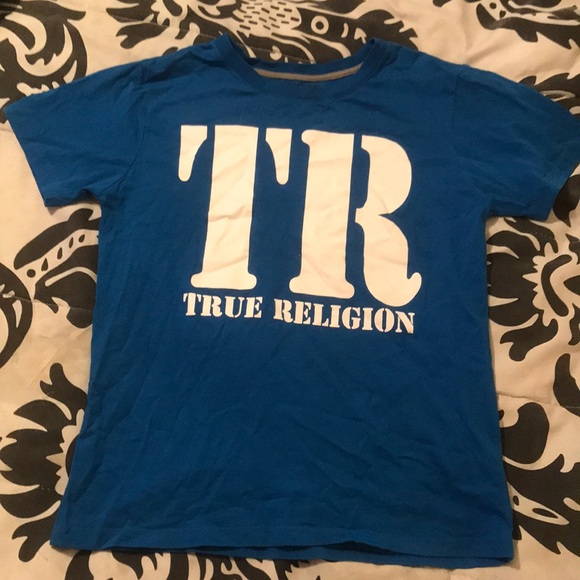 royal blue true religion shirt